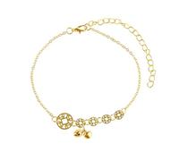 Mesnt Ankle Chains for Women Gold, Chain with Coin and Bells Pendant Foot Chain Summer Gifts, Length: 23.5+8.7CM
