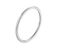 Mesnt Anniversary Rings for Women, 316L Stainless Steel Stackable Tiny Band 1MM with Cubic Zirconia Promise Wedding Ring, Silver, Size R 1/2