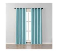 Mesnt Blackout Curtains 84 Inches Long, Cotton Thermal Insulated Room Darkening Blackout Curtain, Sky Blue, 38W x 84L inch