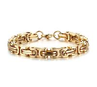 Mesnt Bracelet for Men, Titanium Gold Weave Chain Bracelet for Men, Style-7