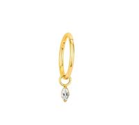 Mesnt Cartilage Earrings For Women, 1pcs 16G Piercing Nose Rings Plain Hoop with Marquise Shape White Cubic Zirconia Pendant in Titanium, Style 8-Gold, 1.2x8mm