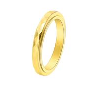 Mesnt Engagement Rings for Women, Stainless Steel Geometric Pattern Rotatable Ring 3MM for Women Gold, Size R 1/2