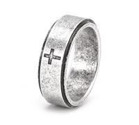 Mesnt Fidget Rings For Anxiety For Men Stainless Steel | 8MM Polished Wedding Band for Him, Cross Pattern Spinner Ring
