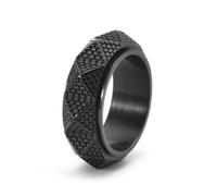 Mesnt Fidget Rings For Men Stainless Steel | Rotatable Pyramid Fidget Spinner Ring 9MM, Vintage and Durable