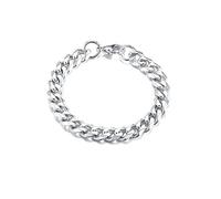 Mesnt Friendship Bracelets, Titanium Silver Chain Chain Bracelet for Men Women, Silver-3.6mm-21cm