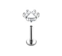 Mesnt Helix Earrings, 1pcs 18G Internally Threaded Piercing Nose Studs Pawprint with Cubic Zirconia in Titanium, Silver, 1.0x6mmxM0.9