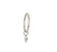 Mesnt Helix Earrings For Women, 1pcs 16G Piercing Nose Rings Plain Hoop with Marquise Shape White Cubic Zirconia Pendant in Titanium, Style 8-Silver, 1.2x8mm