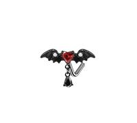 Mesnt Lip Ring Studs, 1pcs 20G L Shape Piercing Nose Studs Angel's Wings and Heart Cubic Zirconia in Stainless Steel, Silver Black Red-Style 11, 0.8x7mm