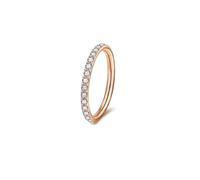 Mesnt Lip Rings Hoops, 1pcs 16G Piercing Nose Rings Hoop with White Cubic Zirconia in Titanium, Rose Gold-White, 1.2x8mm
