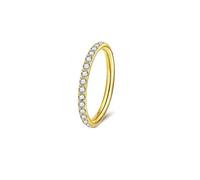 Mesnt Nose Ring For Women Hoop, 1pcs 16G Piercing Nose Rings Hoop with White Cubic Zirconia in Titanium, Gold-White, 1.2x8mm