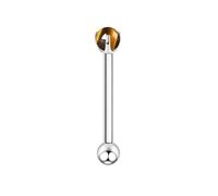 Mesnt Nose Rings Studs, 1pcs 16G Internally Threaded Piercing Nose Studs with Brown Tiger-eye Stone in G23 Titanium, Silver, 1.2x8mmx4mm