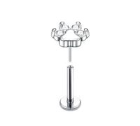 Mesnt Nose Studs Titanium, 1pcs 20G Threadless Piercing Nose Studs Pawprint with Cubic Zirconia, Silver, 0.8x10mm