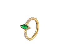 Mesnt Piercing Nose Ring Hoop, 1pcs 16G Piercing Nose Rings Eternity Hoop with Green Marquise Shape Cubic Zirconia in Titanium, Gold, 1.2x10mm