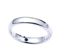 Mesnt Platinum Polished Wedding Engagement Ring for Men with Sapphire 0.03ct, Size O 1/2