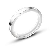 Mesnt Promise Ring, Mens 316 L Stainless Steel Flat Polished Bands Ring 3MM, Silver, Size H 1/2