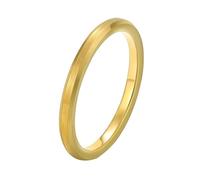 Mesnt Rings for Men Women Tungsten, 2MM Classic Brushed Thin Plain Wedding Bands Ring for Men/Women Beveled Edges, Gold, Size I 1/2