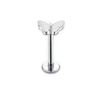 Mesnt Septum Rings, 1pcs 16G Hoop Piercing Nose Studs Butterfly in G23 Titanium, Silver, 1.2x8mm