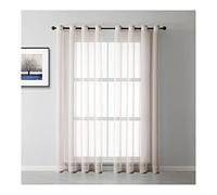 Mesnt Sheer Curtains 84 Inches Long, Polyester Solid Color Voile Sheer Curtain Semi Transparent, Gray, 34W x 84L inch