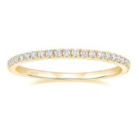 Mesnt Silver 925 Rings, Women Stackable Eternity Promise Ring for Her with Cubci Zirconia, Gold, Size M 1/2