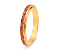 Mesnt Spinner Rings For Anxiety Women Stainless Steel | 3MM Delicate Eternity Spinner Ring with CZ