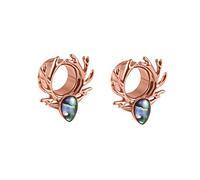 Mesnt Stainless Steel Tunnels 12mm, Body Piercing Jewelry for Ears Antlers with Water Drop Flexible Ear Stretching Gauge Expander, Rose Gold Colorful, 1/2 inch