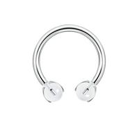Mesnt Titanium Nose Rings Hoops, 1pcs 16G Hoop Piercing Nose Rings White Agate, Silver, 1.2x10mmx4mm