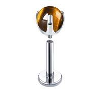 Mesnt Tragus Earrings, 1pcs 18G Internally Threaded Piercing Nose Studs Round with Tiger's Eye in G23 Titanium, Silver Brown, 1.0x10x4mm