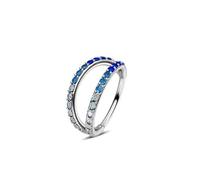 Mesnt Tragus Earrings, 1pcs Piercing Nose Rings Double Layers Hoop wtih Cubic Zirconia/Turquoise in Titanium