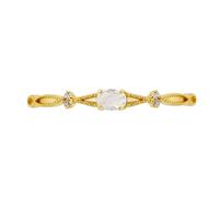Mesnt Women 18K Yellow Gold Infinity Engagement Ring for Women with Oval Moonstone, Size M 1/2