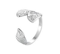 Mesnt Women 950 Platinum Open Leaf Shape Plain Engagement Ring for Women, Size U 1/2