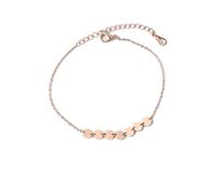 Mesnt Womens Ankle Bracelets, Rose Gold Simple Chain with Polished Sequins Anklet Foot Bracelet, Length: 25CM