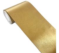 Mesoar 5Meters Brushed Imitation Metal Stickers Self-Adhesive Baseboard Wall Borders Door Frame Window Frame Decoration Stainless Steel Frame Stickers Border (Dark Gold)