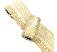 Mesoar Elegant Yellow Floral Wallpaper Border Wall Peel Stick Molding Border Home Ceiling Sticker for Bathroom Living Room Kitchen Wall 10cm by 16.4ft