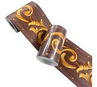 Mesoar Self Adhesive Elegant Brown Wallpaper Border Wall Peel Stick Molding Border Home Ceiling Sticker for Bathroom Living Room Kitchen Wall 10cm by 16.4ft
