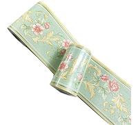 Mesoar Self Adhesive Floral Border Peel and Stick Wallpaper Border Decal, Bathroom Border Tile Stickers Waterproof, Kitchen Wall Borders, Removable Embossed Ceiling Wall Tile Borders (Green)