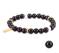 MesoAura - Natural Garnet Crystal Bracelet for Women Men Stretch Bracelet Handmade Gemstone Beads Bracelet Jewelry Gift Polished Red Garnet Chakra Stone, Large, Garnet, Garnet
