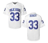 MESOSPERO Al Bundy 33 Polk High Men's Football Jersey, Blue Sports Shirt 90S Hip Hop Clothing S-3XL, 33 Al White, Large