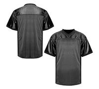 MESOSPERO Blank Football Jersey,Men's 90s Hip Hop for Party Practice Sports T-Shirt Black White Red Green S-3XL, #Blank-black, Medium