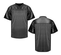 MESOSPERO Blank Football Jerseys for Men,Mesh Polyester Plain Football Shirt Pullover Sports Clothing S-3XL Black White Grey, #Blank Black, XL