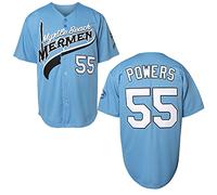 MESOSPERO Kenny Powers Baseball Jersey #55 Myrtle Beach Mermen Stitched Men Movie Baseball Jersey Blue Green S-3XL, 55 Blue, Large