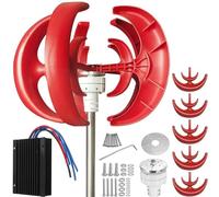 MESOVFCA 1000W Vertical Axis Wind Turbine Generator Kit - 12V/24V/48V, 5-Blade Lantern Style Wind Power System with Controller & Permanent Magnet for Roof, Street, RV Use