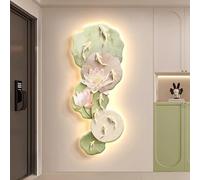 MESOVFCA 3D Wall Art Decor with LED Light, Large Metal Wall Art Sculpture Modern Home Decor Artwork Hanging Paintings,Modern Abstract Painting for Office Bedroom Wall Pictures(A,47.2 * 18.9IN)