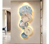 MESOVFCA 3D Wall Art Decor with LED Light, Large Metal Wall Art Sculpture Modern Home Decor Artwork Hanging Paintings,Modern Abstract Painting for Office Bedroom Wall Pictures(B,47.2 * 18.9IN)