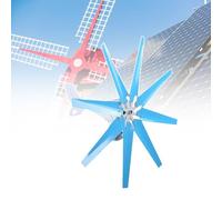MESOVFCA 8kW Noiseless Wind Turbine Generator - 12V/24V/48V 8-Blade Wind Power System with Controller for Home, Camping & Outdoor Use - Efficient Renewable Energy Solution in Blue