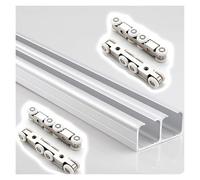 MESOVFCA Adjustable Double Sliding Pocket Door Frame Kit for Garage & Workshop, Soft Close Barn Door Aluminum Rail Hardware for Gyms & Offices, 540cm/212.5in Closet Solution