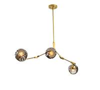 MESOVFCA Adjustable Downrod Modern Glass Shade Magic Bean Pendant Lamp,Modern Molecular Chandelier,Creative Hanging Lighting Fixture-B 3 Lights