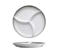 MESOVFCA Ceramic Divided Dinner Plates, Round Portion Control Plate, Home Meal Kitchen Plates, Machine Washable Divided Plates for Adults Bariatric Weight Loss & Diabetic Diet(Green,A)