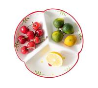 MESOVFCA Ceramic Portion Control Plates, Round Divided Plates for Adults, Bariatric Plates for Portion Control, Reusable 3 Section Lunch Tray, Durable & Smooth(B,7in)