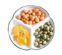 MESOVFCA Ceramic Portion Control Plates, Round Divided Plates for Adults, Bariatric Plates for Portion Control, Reusable 3 Section Lunch Tray, Durable & Smooth(D,9in)