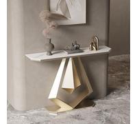 MESOVFCA Console Table for Entryway, Rectangular Sofa Table Behind The Couch, Narrow Console Table with Metal Frame, for Hallway, Entrance, Foyer, Living Room(Gold A,120cm/47.2in)